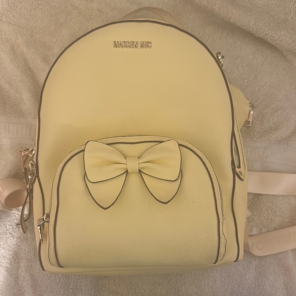 Madison Cream Backpack with Bow